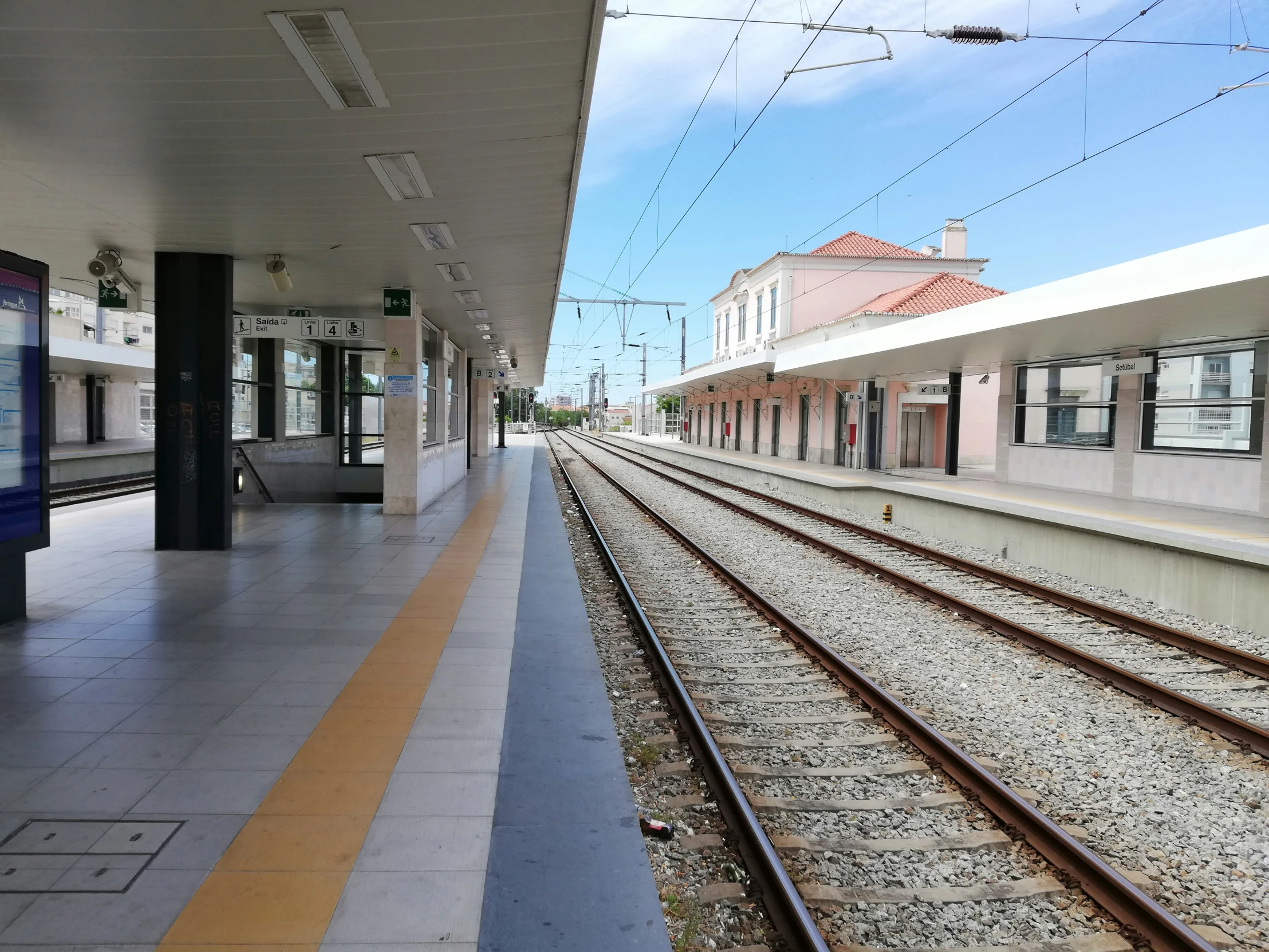 the empty train station in germany has no cars or people