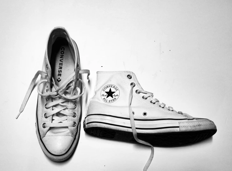 black and white po of a pair of converses