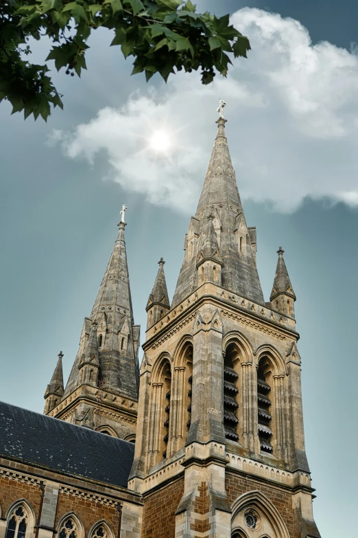 the top of this old building has spires