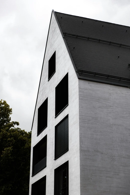 the side of a building with an unusual design