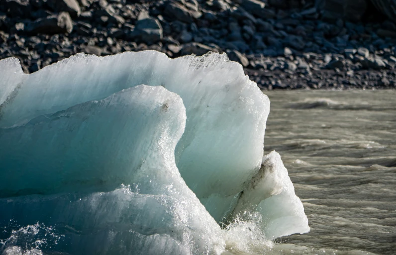 ice chunks on the edge of a glacier
