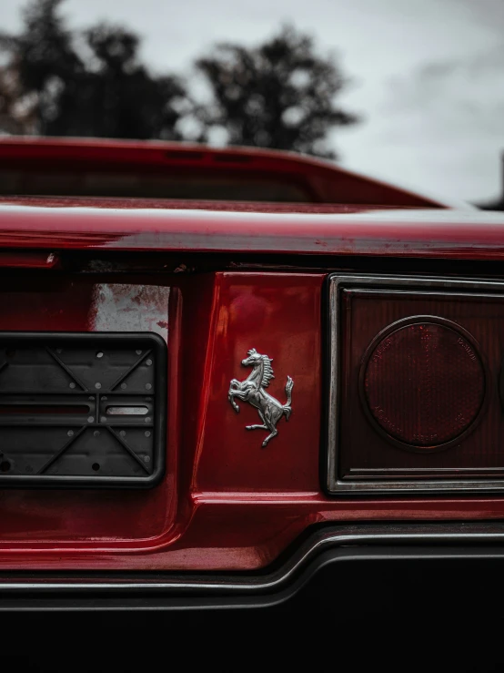 a classic car's emblem is seen in this image