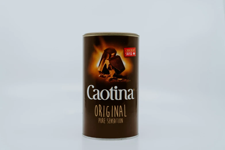 can of cajuna originial coffee on white background