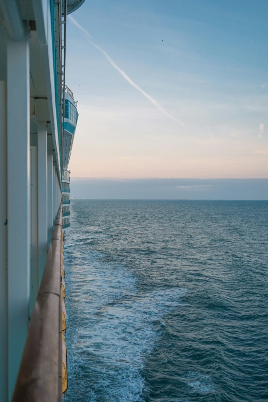 view of a body of water from a ship deck