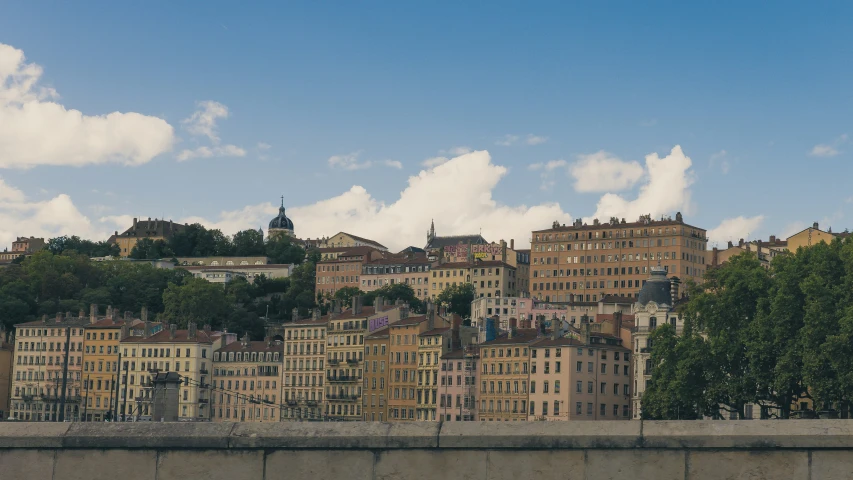 buildings are surrounding the city's water side