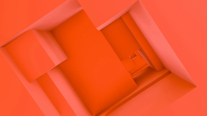 a wall with square opening on it in orange and red