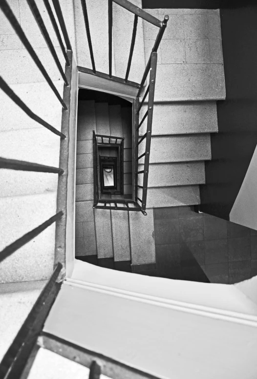 the stairwell in a building with one exit way open