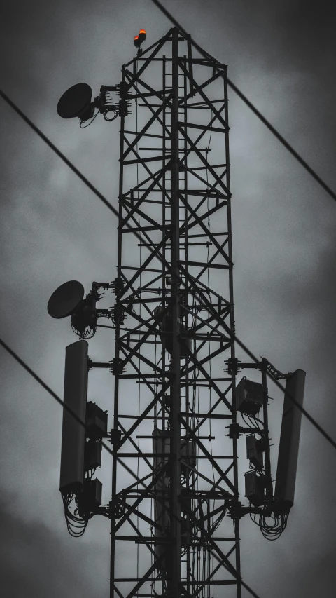 high voltage power lines in an urban area