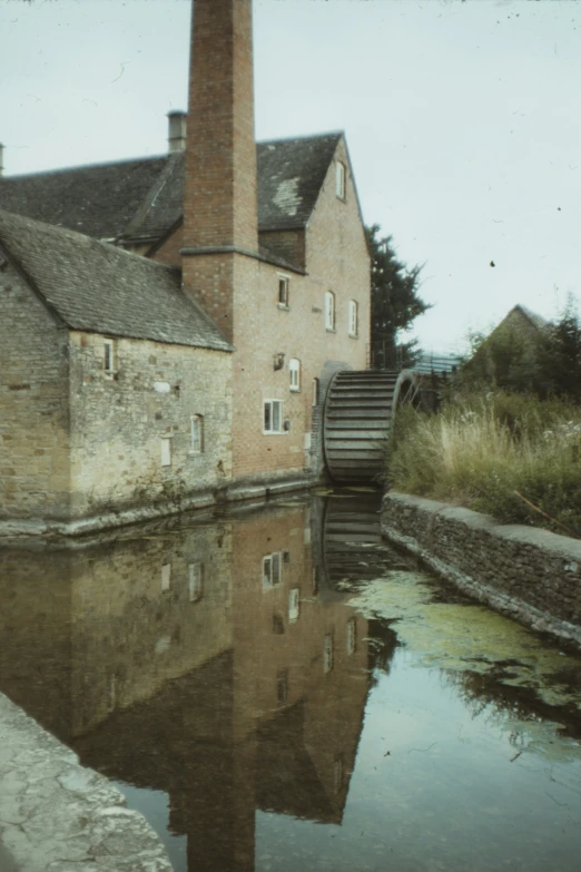 the water is running through this very old industrial district