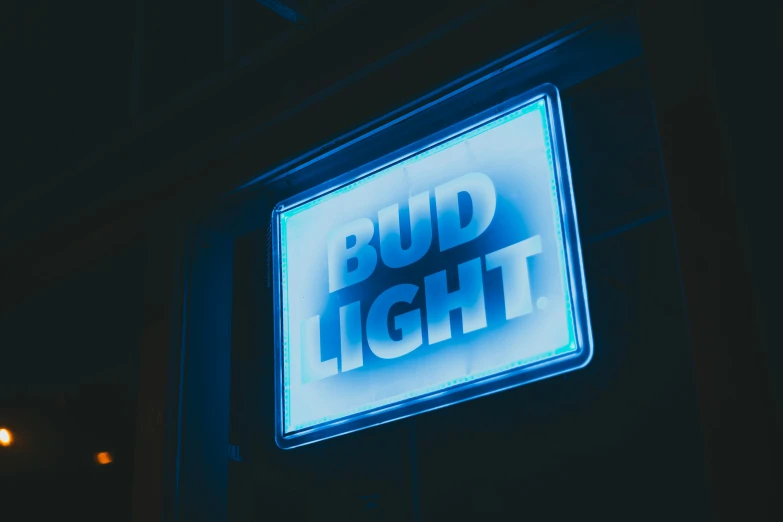 a lighted sign with the words bud light on it