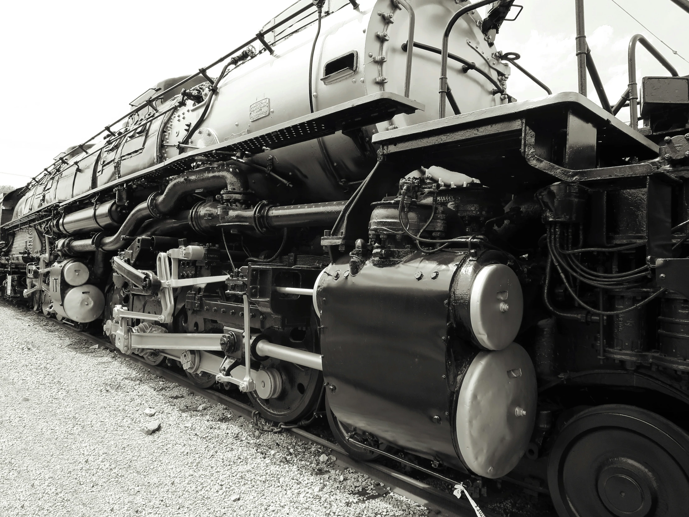 a black and white po of an old locomotive