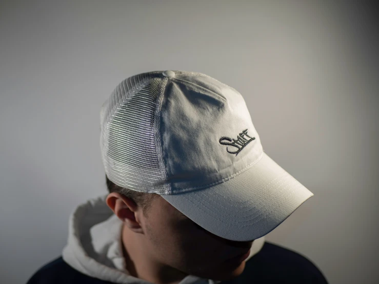 the back of a hat showing the logo