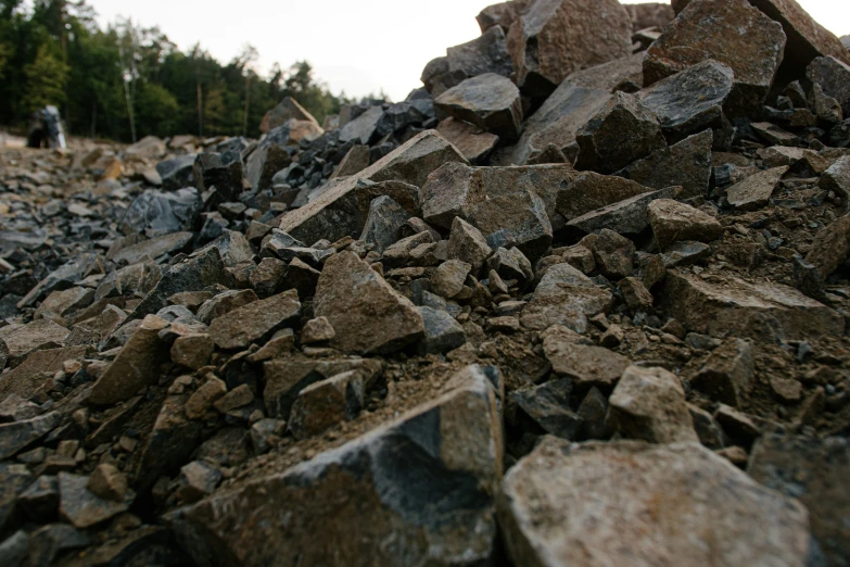 lots of rocks stacked on top of each other