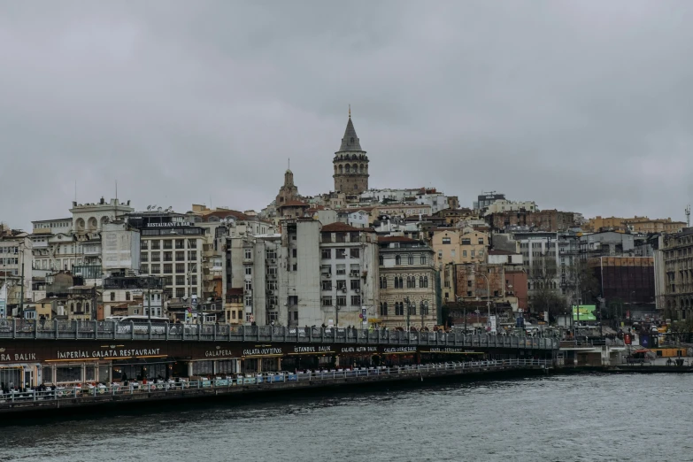 buildings and a bridge that is over water