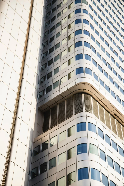 an up side down s of a tall building