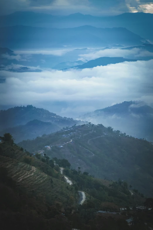 a po of a mountain range with hills and valleys