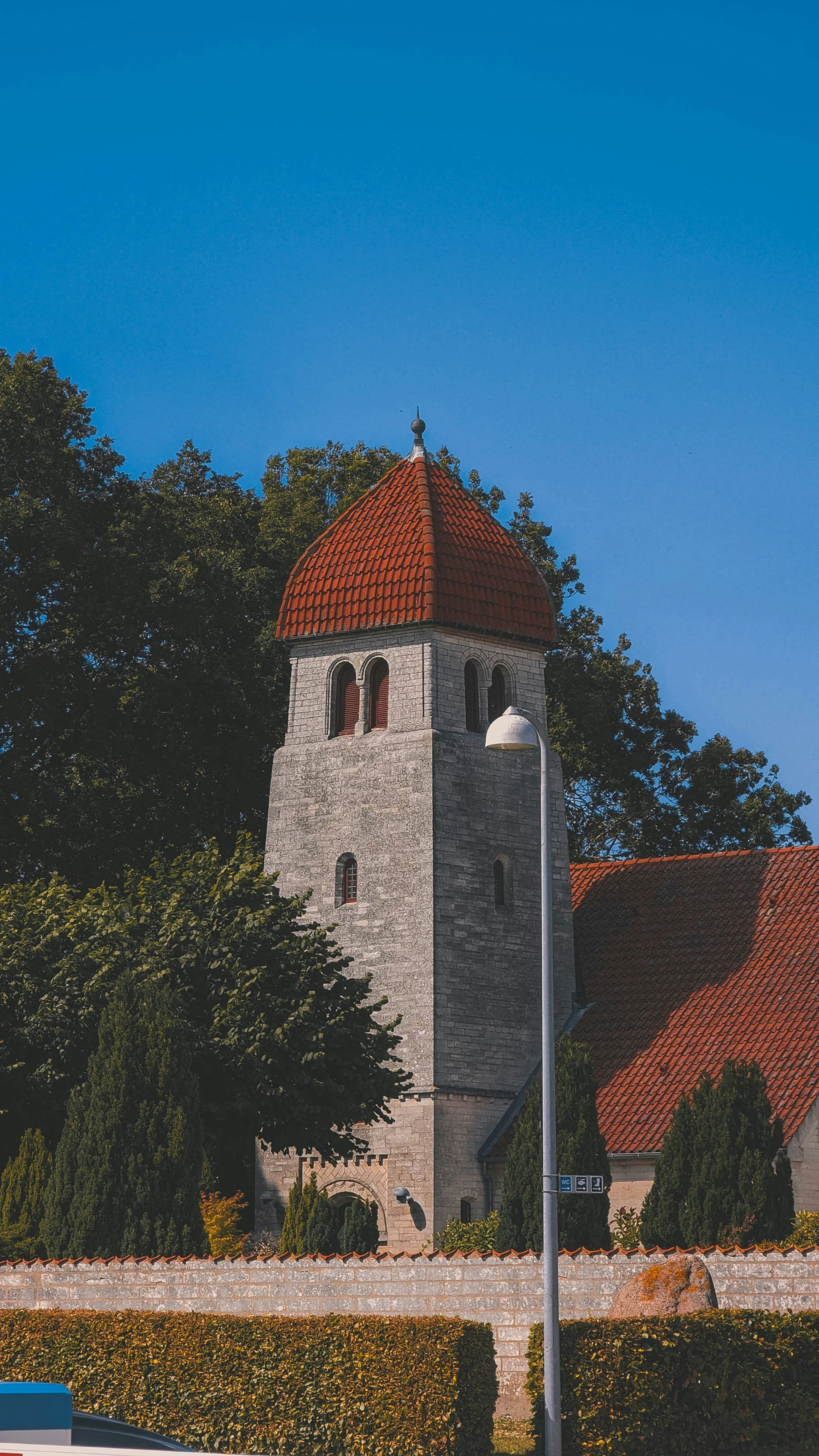 the church has two tall steeples on it