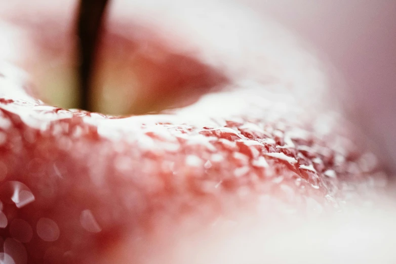 closeup of an apple fruit and some frosting