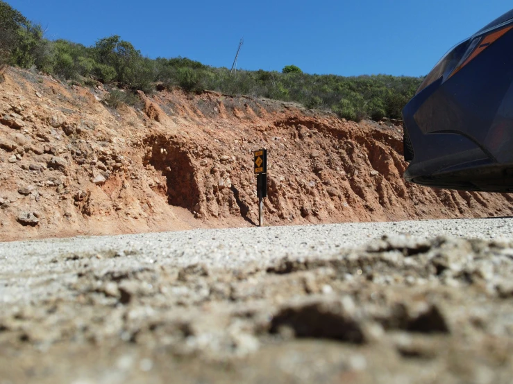 a hill that has very many rocks and dirt on it