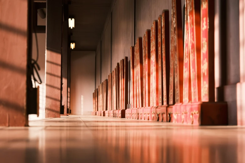 this po shows an empty hallway lined with wood panels