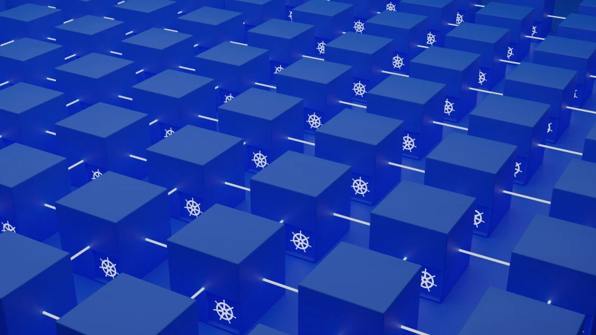 this is blue cubes with white design on them