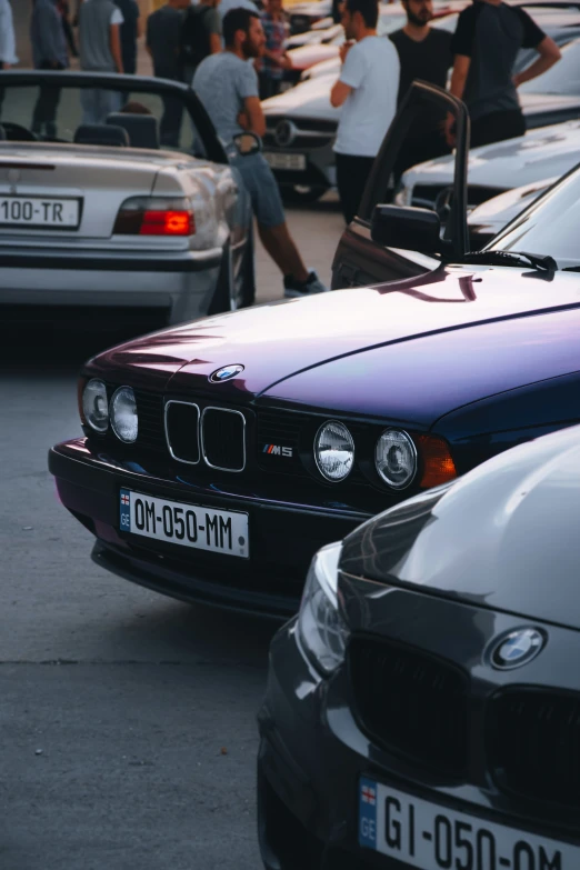 a bmw parked on the side of the road