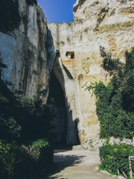 there is a very old tunnel that is made from the rock