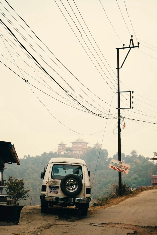 an automobile parked on the side of the road