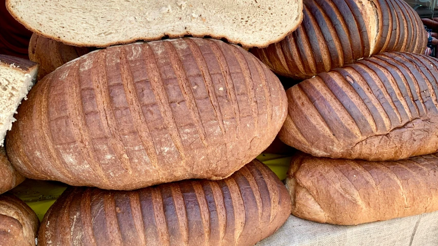 bread loafs stacked on top of each other