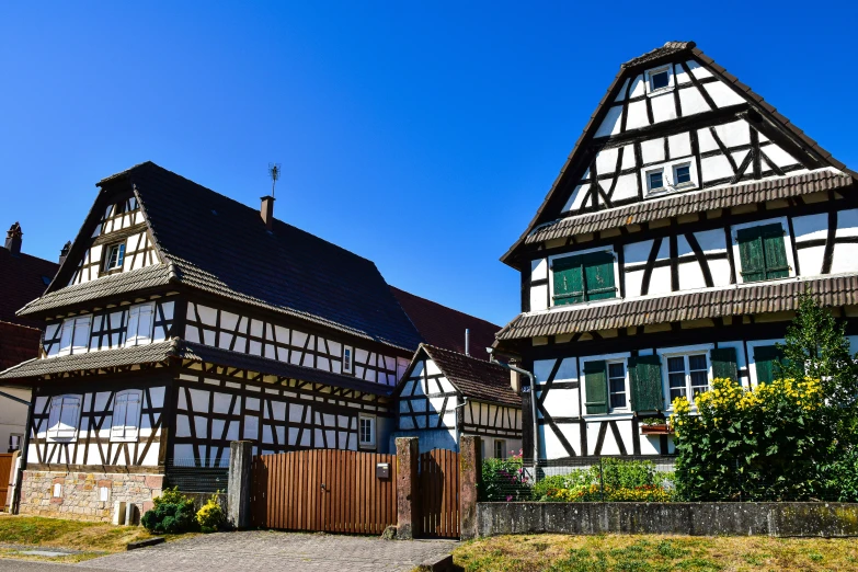 the architecture of an old house in the european region