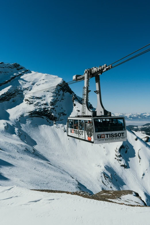 a ski lift in the snow with lots of wires