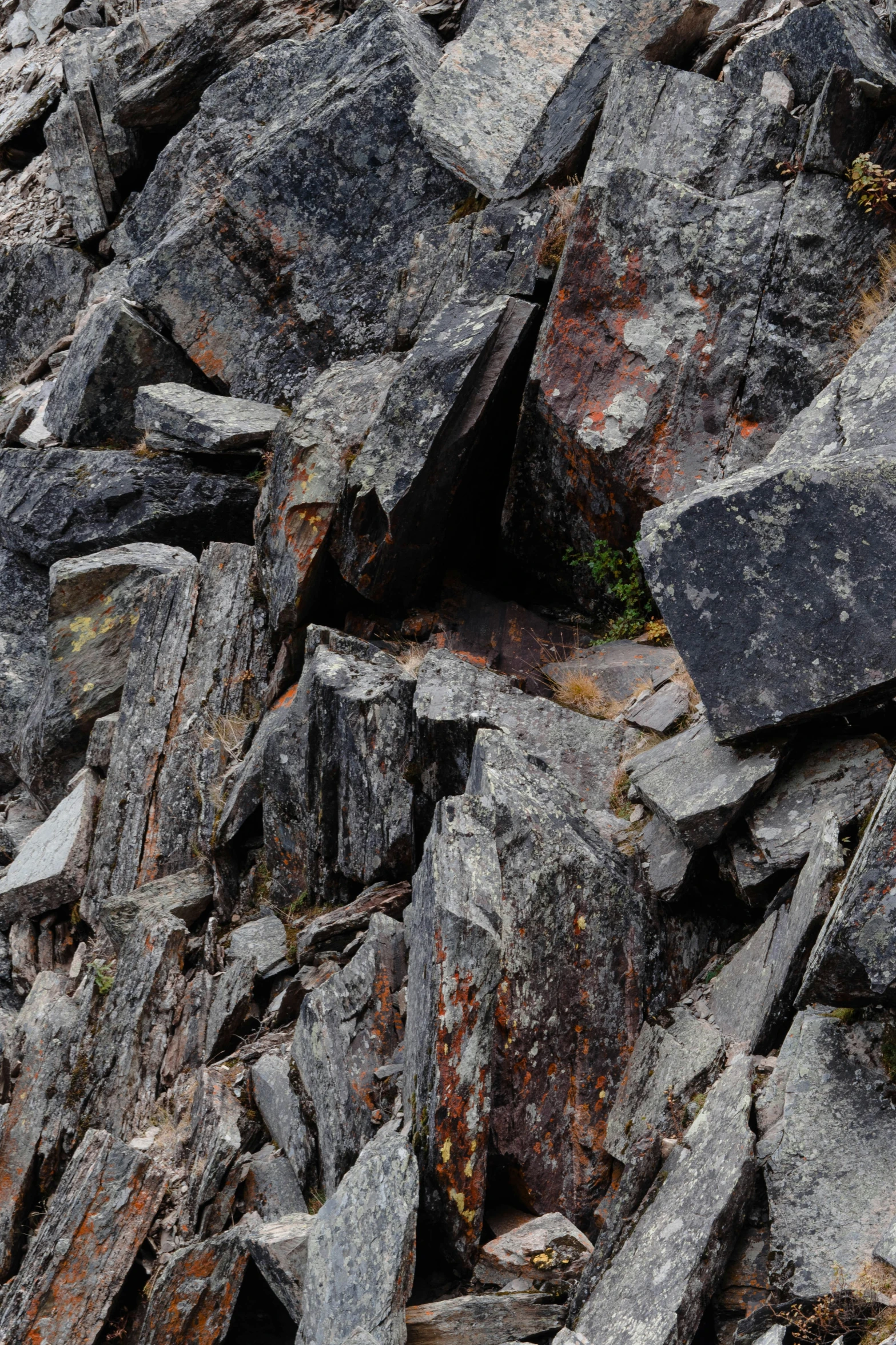 a bunch of rocks are piled together