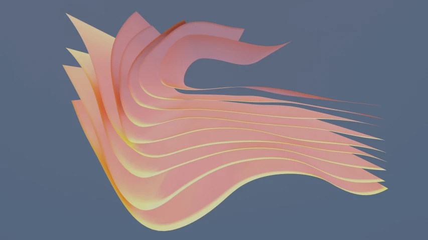 the computer rendering shows the shapes of wavy pink petals