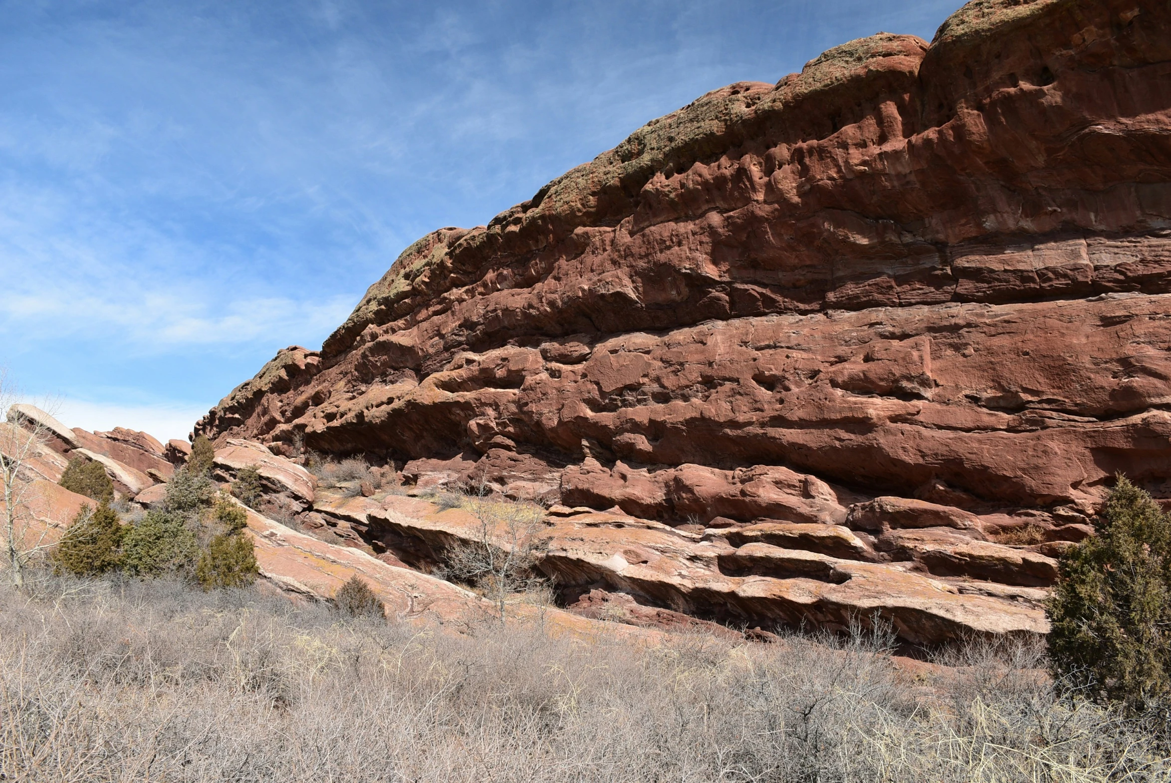 there is a hill made of huge boulders