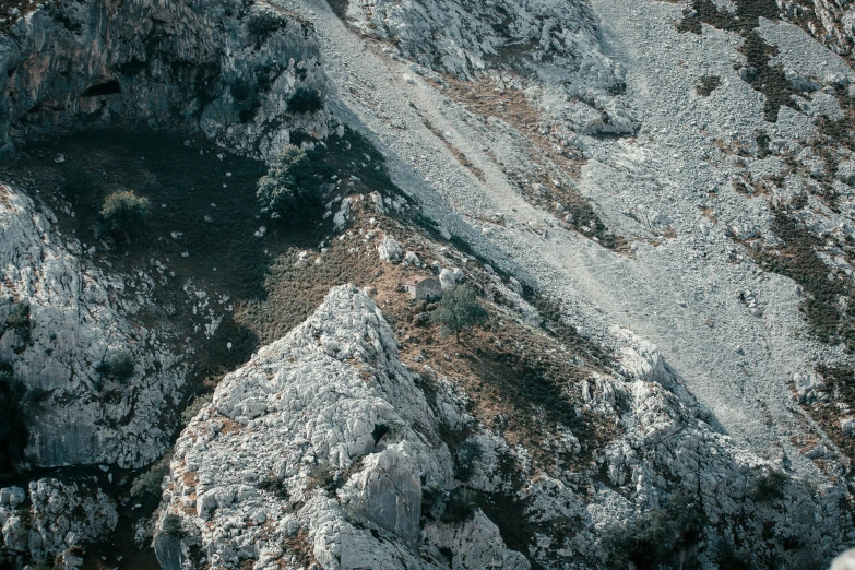 rocky area with patches of dirt near water