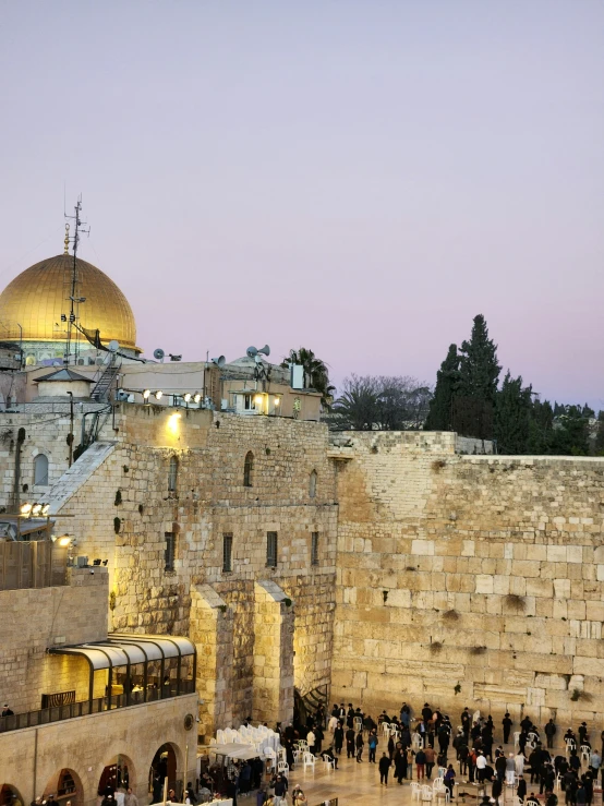 an overview of the walls and dome of the rock