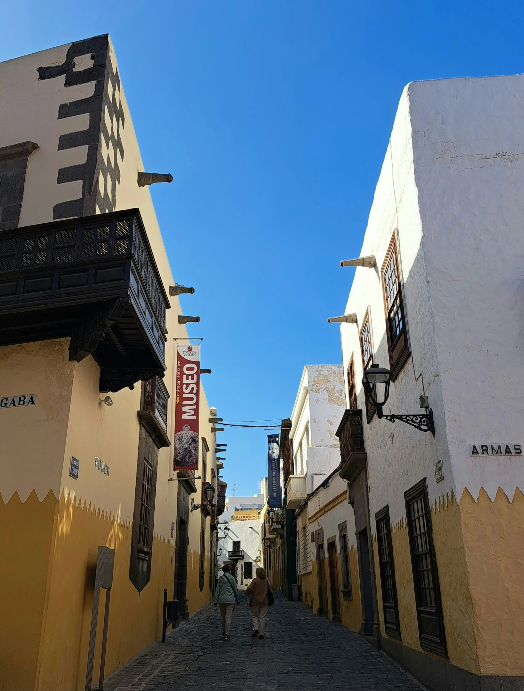 the narrow street in an old town is clean