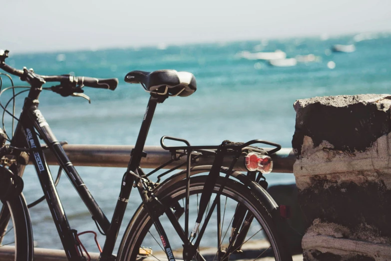 there is a couple of bikes that are standing next to each other