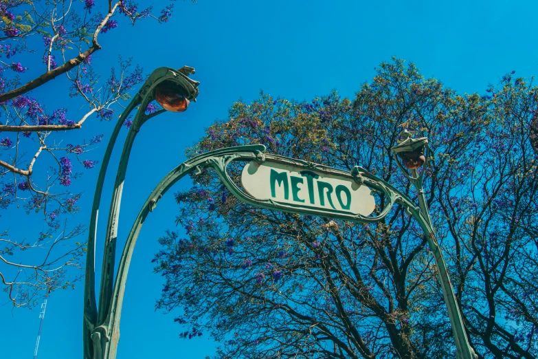 the street name is on a green sign