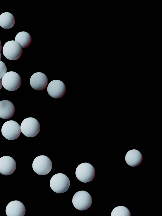 there is a black background with many white balls