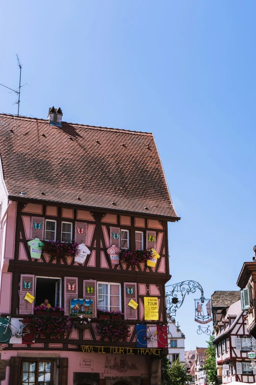 this is a tall building with many decorations on the front