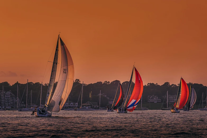 a number of sail boats in the water