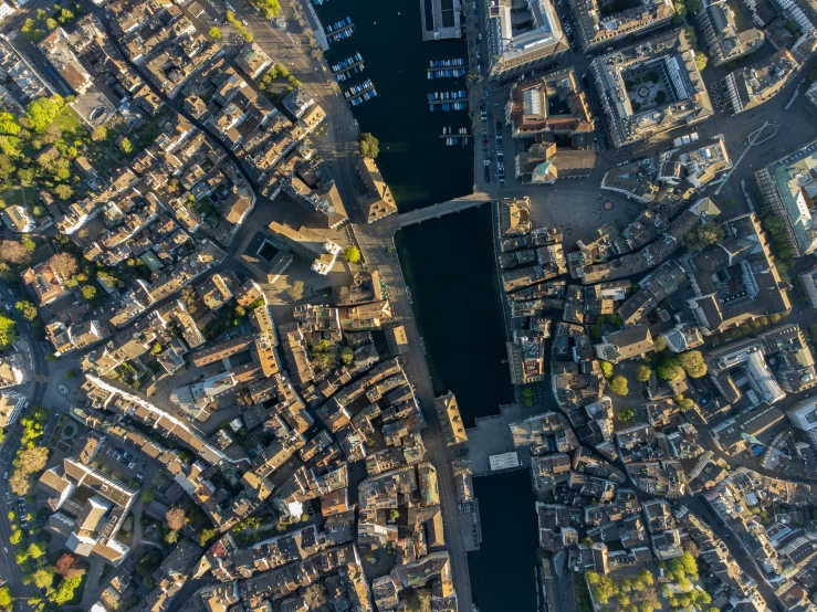 an aerial view of a city with lots of buildings