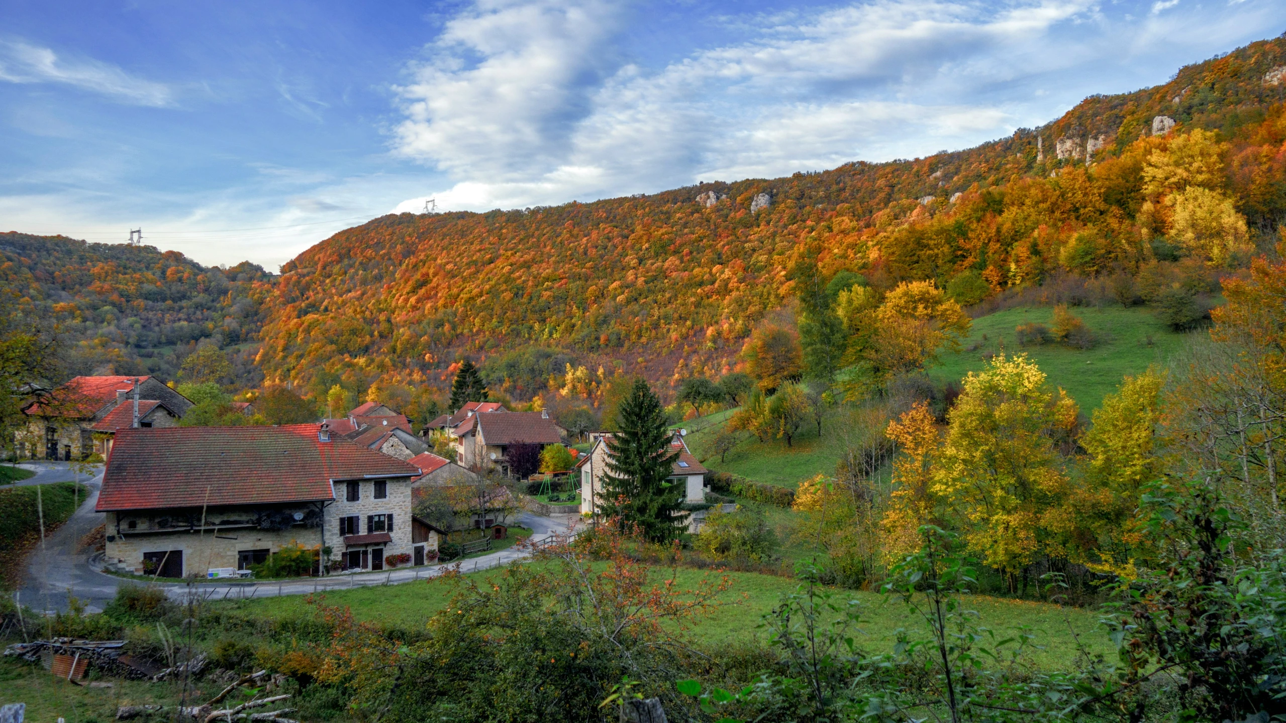 a residential neighborhood nestled on the mountain side