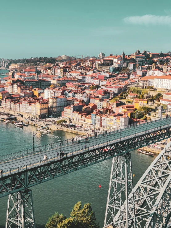 a bridge over water in a city