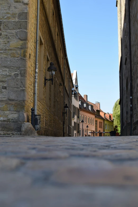 the cobblestone floor has been polished out