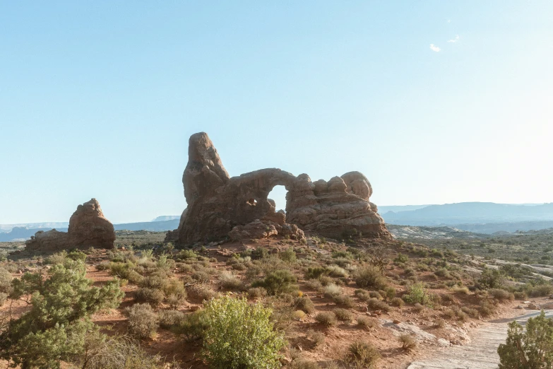 rocks are all around the area on a sunny day