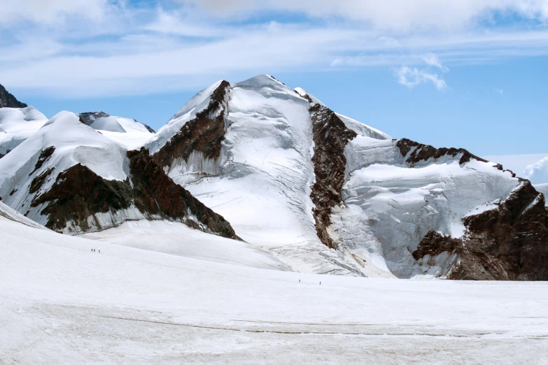 the snow covered mountains have no other people on them