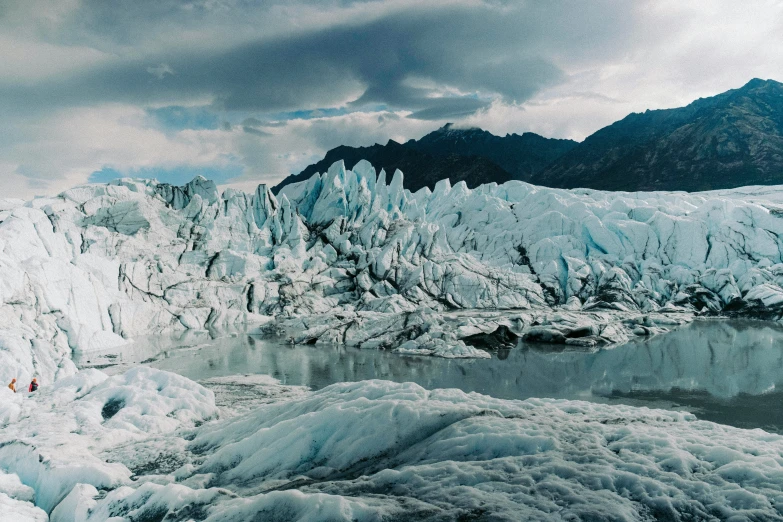 this is a glacier on the side of a mountain