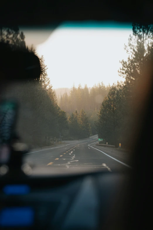 an image of a road and trees during the day